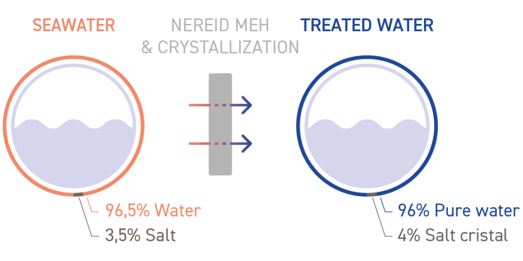 Nereid Multiple Effect Humidification desalination principle